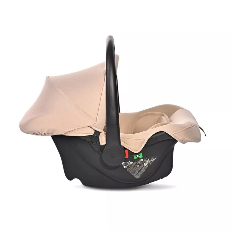 Scoica auto pentru copii Joy, de la 0 luni pana la 15 luni, 40-85 cm, copertina pliabila, maner de transport, Bej 2