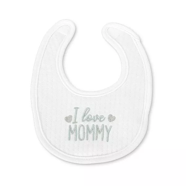 Set 2 bavete bumbac pentru nou-nascut, inchidere cu velcro, potrivit pentru hranire si in perioada eruptiei dentare, 0 luni+, White 2