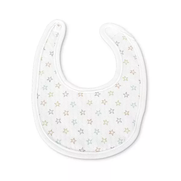 Set 2 bavete bumbac pentru nou-nascut, inchidere cu velcro, potrivit pentru hranire si in perioada eruptiei dentare, 0 luni+, White 3