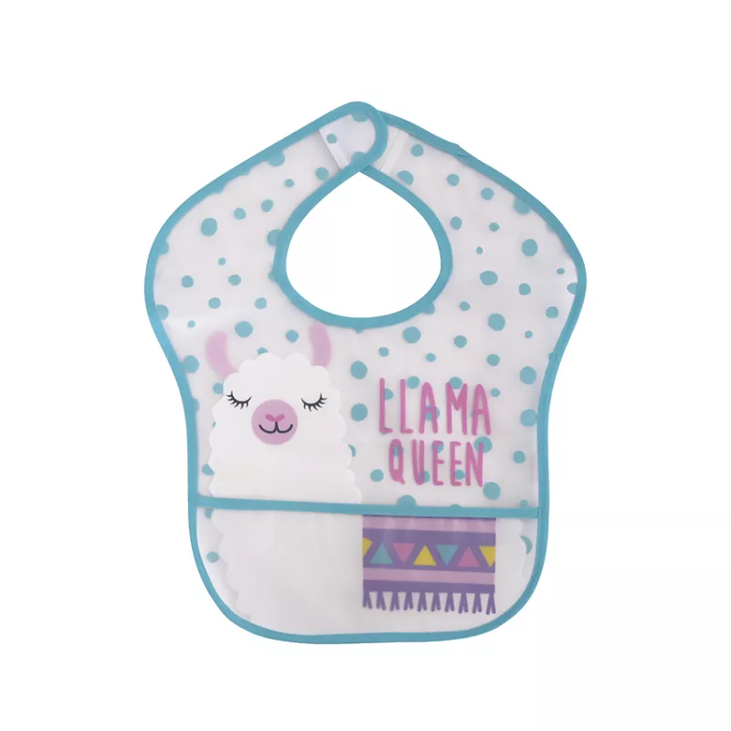 Set 2 bavete impermeabile peva, 28,5 x 36 cm, inchidere cu banda velcro, fetite 3