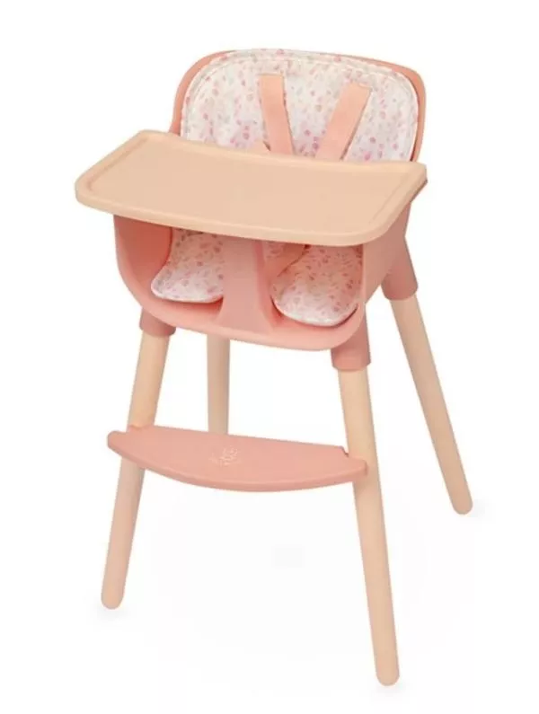 Set 2 in 1 pentru papusi, tarc de joaca si scaun de masa, lemn si textil, colectia Tulipe, Roz 3
