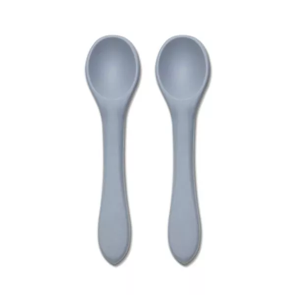Set 2 lingurite din silicon natural, 6 luni+, Grey 1