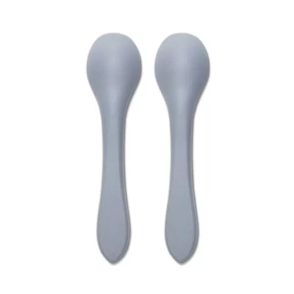 Set 2 lingurite din silicon natural, 6 luni+, Grey 2