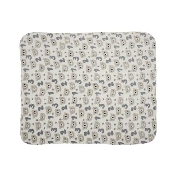 Set 2 piese, paturica moale 90 x 75 cm, pernuta in forma de ursulet 45 x 30 cm, Poffy, 0 luni+, Beige 4