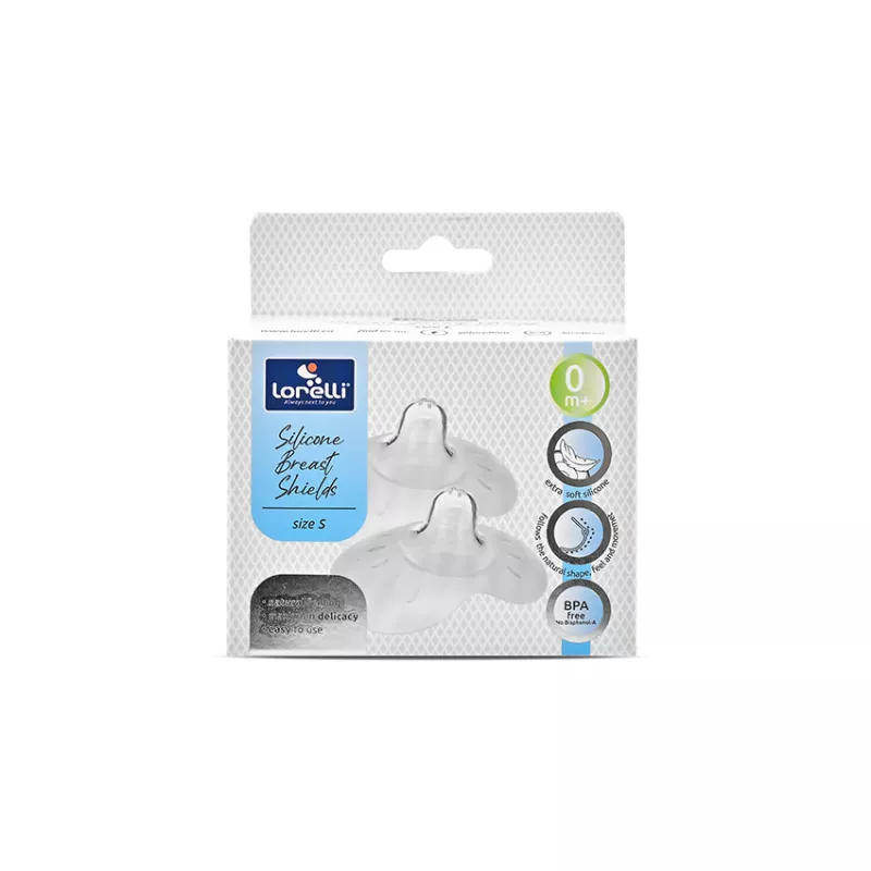 Set 2 protectoare pentru mamelon, din silicon moale, forma anatomica, marime S, Silicon 4