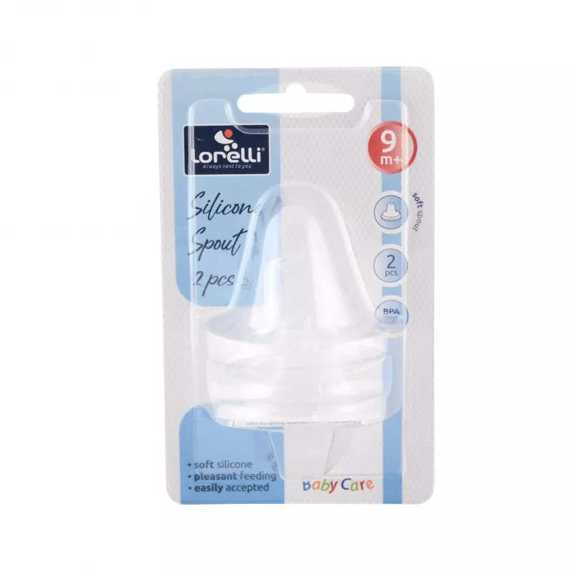 Set 2 tetine adaptor moale din silicon, 9 luni+, silicon transparent 2