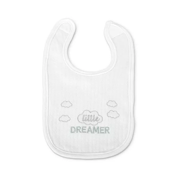 Set 3 bavete bumbac pentru nou-nascut, inchidere cu velcro, potrivit pentru hranire si in perioada eruptiei dentare, 0 luni+, White 2