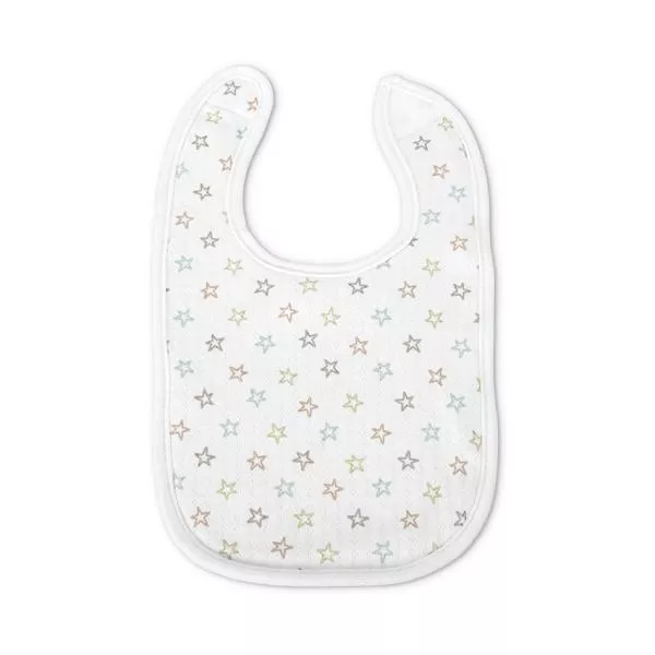 Set 3 bavete bumbac pentru nou-nascut, inchidere cu velcro, potrivit pentru hranire si in perioada eruptiei dentare, 0 luni+, White 3