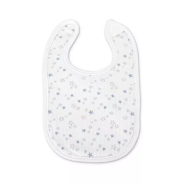 Set 3 bavete bumbac pentru nou-nascut, inchidere cu velcro, potrivit pentru hranire si in perioada eruptiei dentare, 0 luni+, Blue 3