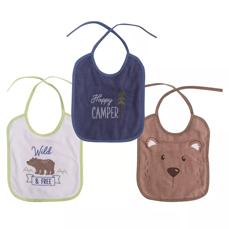 Set 3 bavete bumbac si peva, 23 X 20 cm, inchidere cu snur, baietei 1