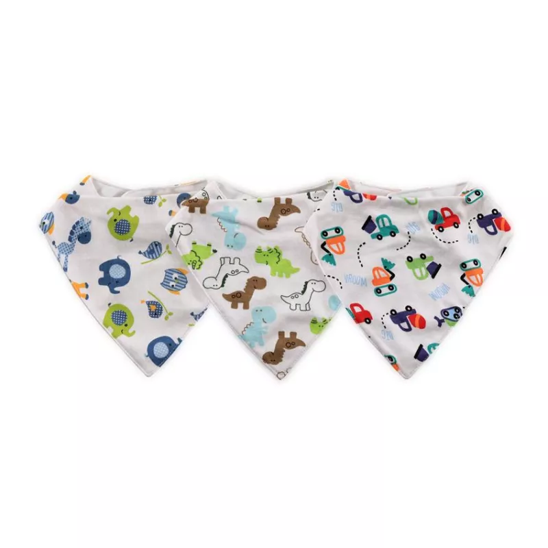 Set 3 bavete tip bandana, bumbac, Imprimeuri Colorate 1