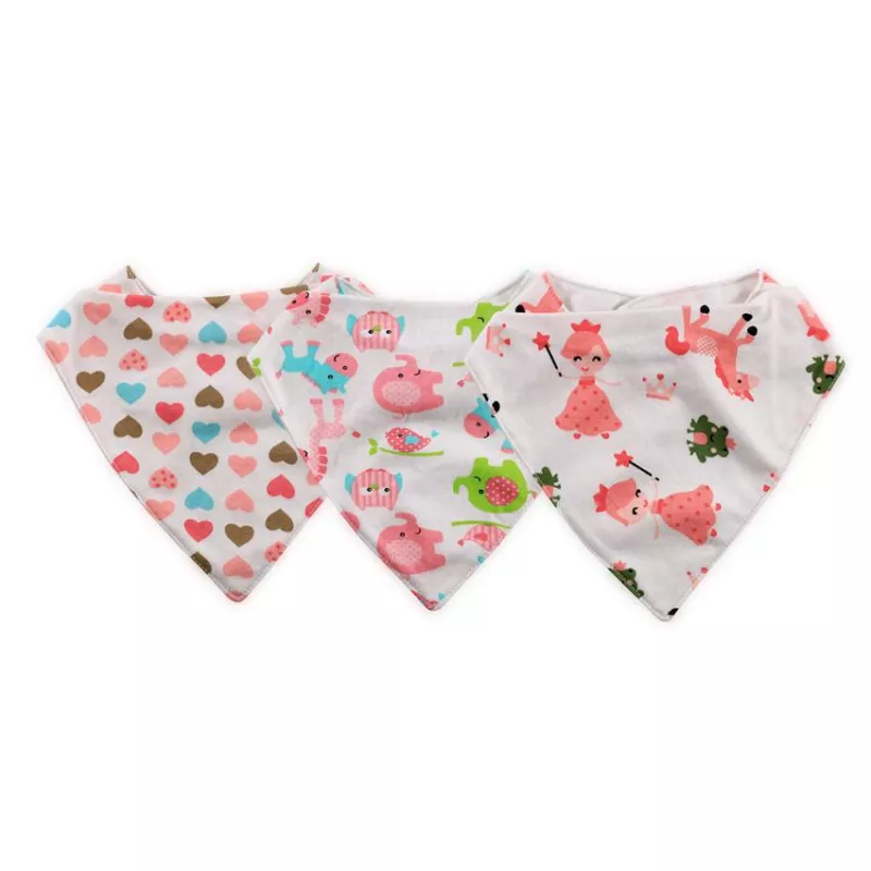 Set 3 bavete tip bandana, bumbac, Imprimeuri Colorate 2