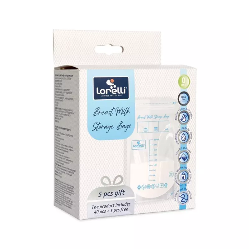 Set 45 pungi pentru depozitarea laptelui matern, Transparent 1