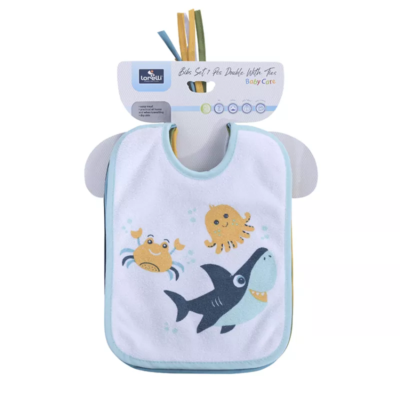 Set 7 bavete, bumbac ambele fete, 20 X 25,5 cm, inchidere cu snur, baietei 9