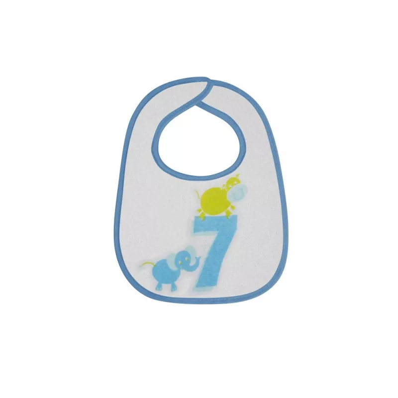 Set 7 bavete,  small, bumbac, inchidere cu arici Boy 7