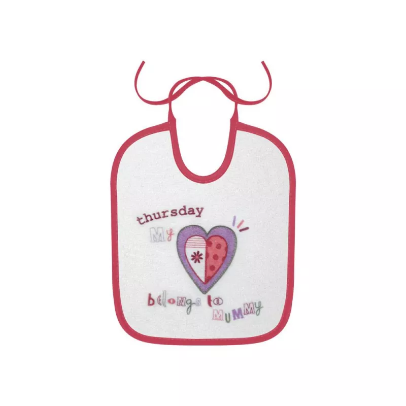 Set 7 bavete zilele saptamanii, small, bumbac, inchidere cu snur, Girl 5