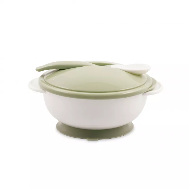 Set castron cu ventuza, capac si lingurita, Mint Green 1