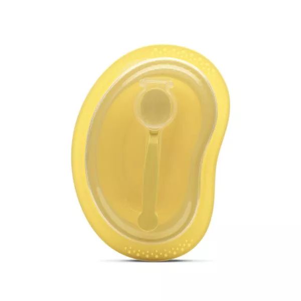 Set de hranire 3 piese, contine farfurie, castron cu capac, lingurita, 6 luni+, Yellow 1