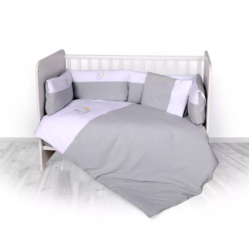 Set lenjerie pat 15 piese, Jersey, 60x120 cm, cu broderie, Za Za Grey 1