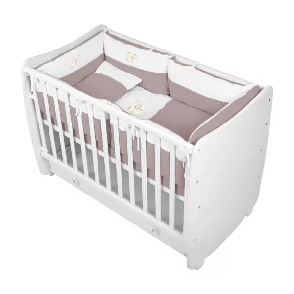 Set lenjerie pat 15 piese, Jersey, 60x120 cm, cu broderie, Za Za Beige 1