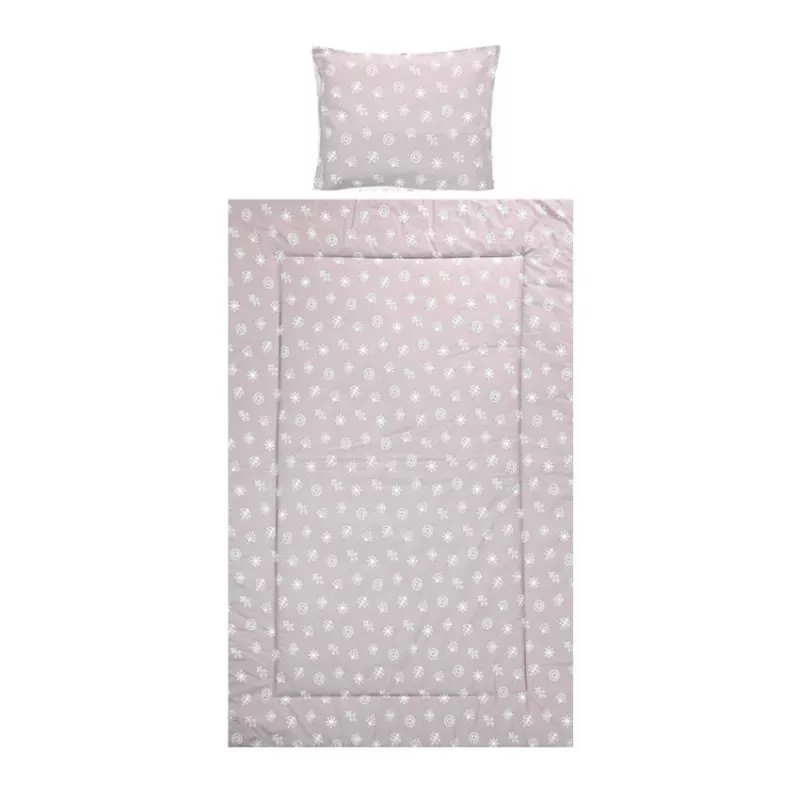 Set lenjerie pat 3 piese, bumbac ranforce, Cosy, Abstract Leavs Grey Beige 1