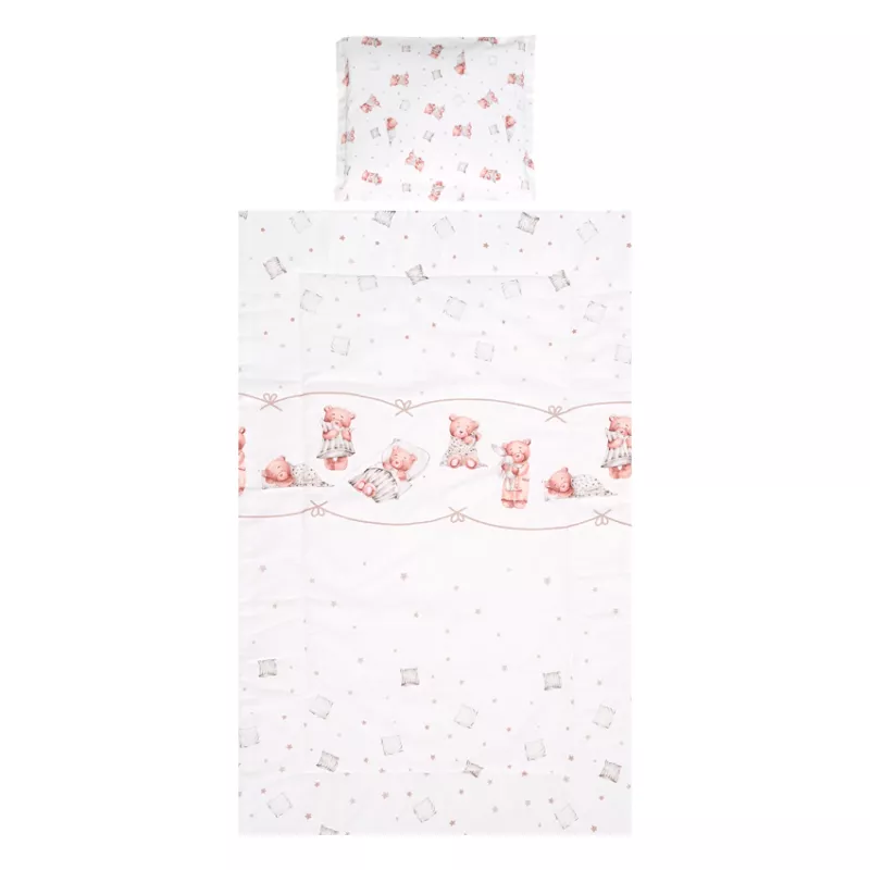 Set lenjerie pat 3 piese, bumbac ranforce, Cosy, Bears & Piollws Beige 1
