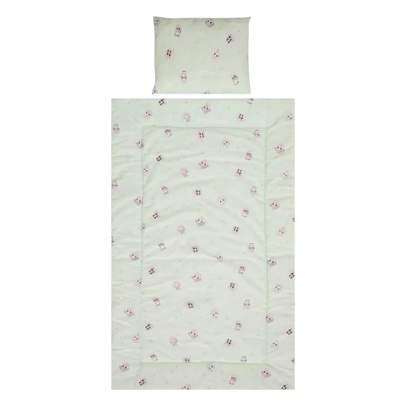 Set lenjerie pat 3 piese, bumbac ranforce, Cosy, Friends Green 1