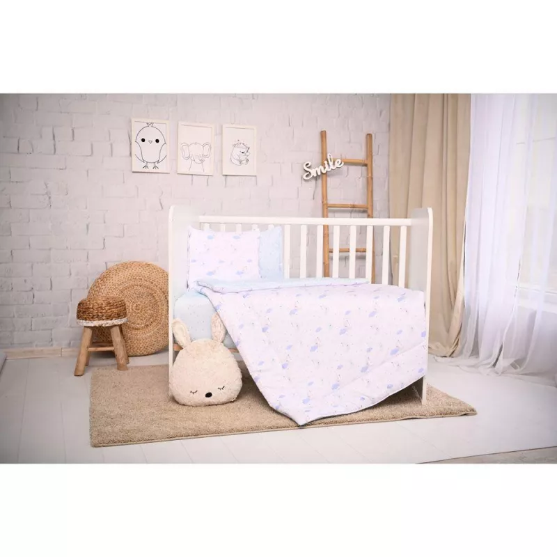 Set lenjerie pat 3 piese, bumbac ranforce, Cosy, Moon & Stars Blue 1