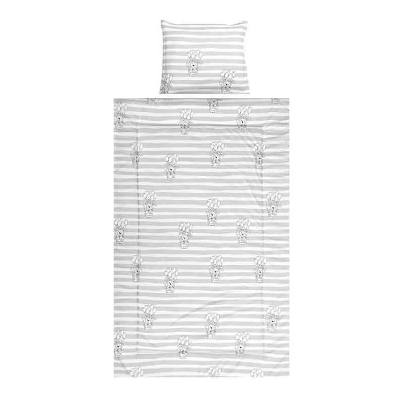 Set lenjerie pat 3 piese, bumbac ranforce, Cosy, Striped Grey 1