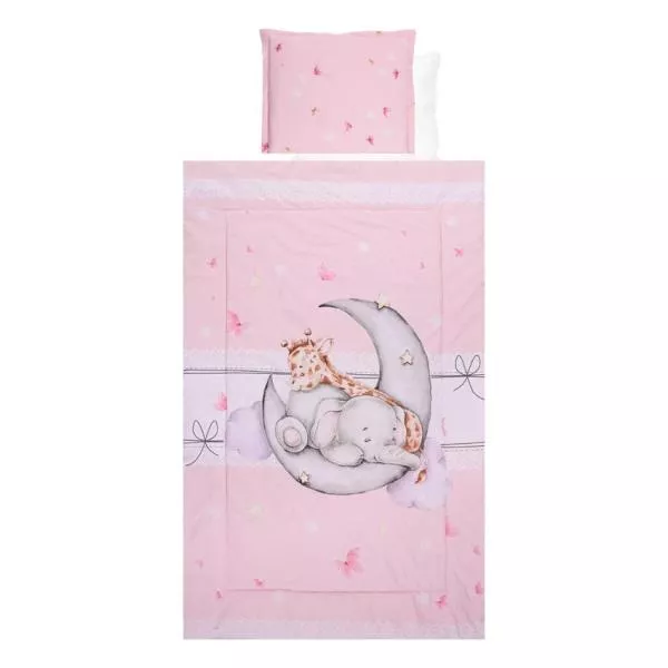Set lenjerie pat 4 piese, bumbac ranforce, Butterflies Pink 1