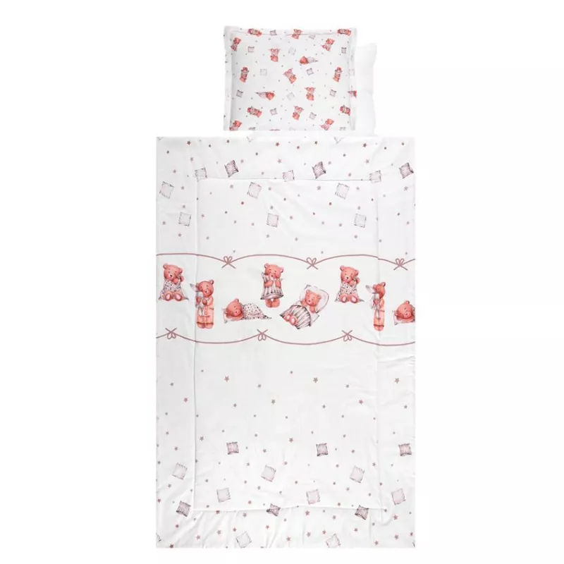 Set lenjerie pat 4 piese, bumbac ranforce, Bears & Pillows Beige 1
