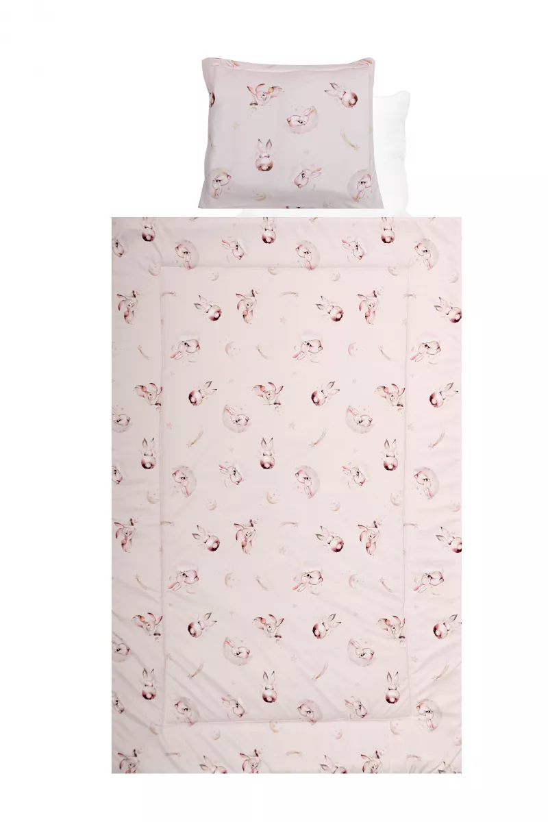 Set lenjerie pat 4 piese, bumbac ranforce, Beige Bunnies 1