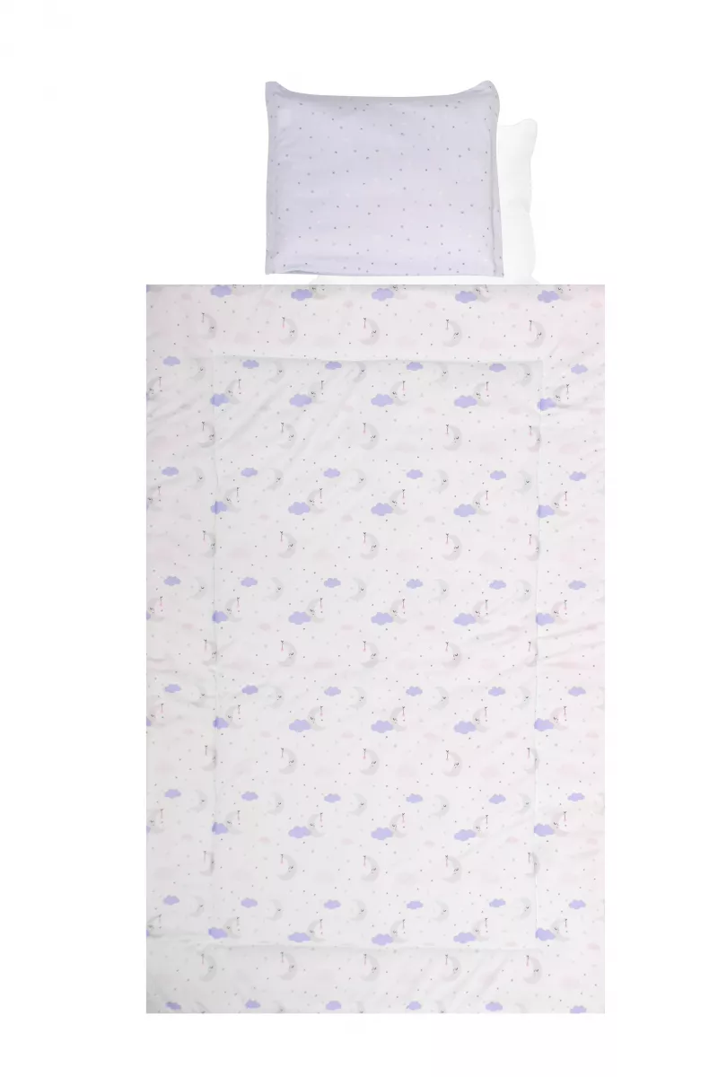Set lenjerie pat 4 piese, bumbac ranforce, Blue Moon & Stars 1