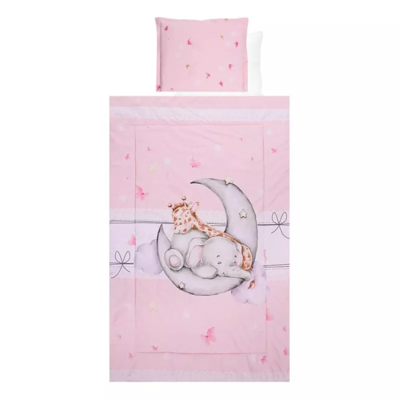 Set lenjerie pat 4 piese, bumbac ranforce, Butterflies Pink 1