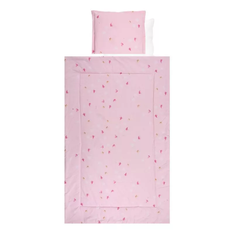 Set lenjerie pat 4 piese, bumbac ranforce, Butterflies Pink 2