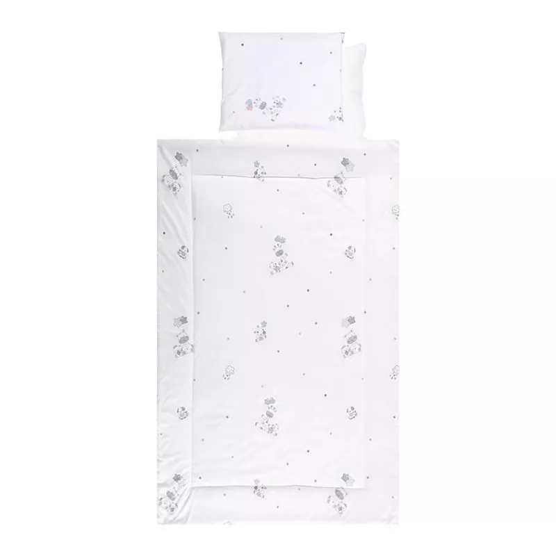 Set lenjerie pat 4 piese, bumbac ranforce, Giraffe White 3