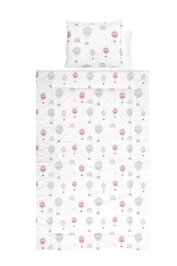 Set lenjerie pat 4 piese, bumbac ranforce, Grey Baloons 1