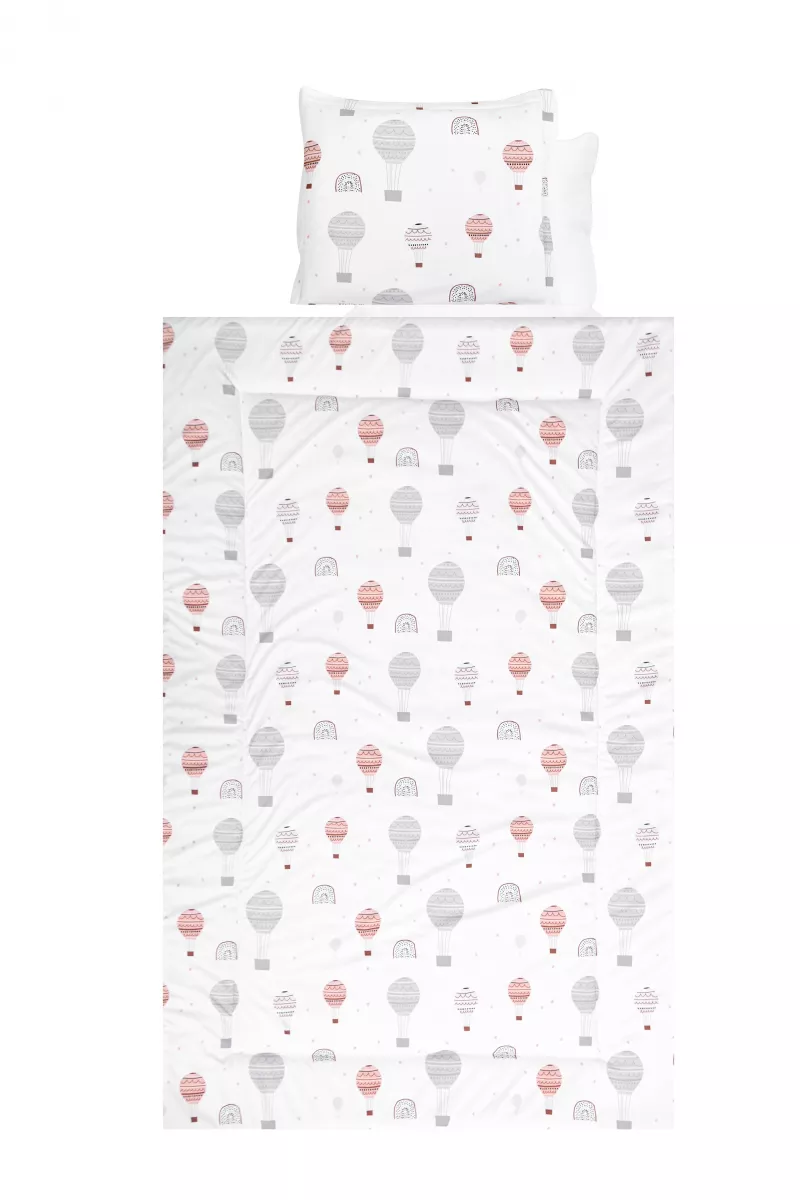 Set lenjerie pat 4 piese, bumbac ranforce, Grey Baloons 1