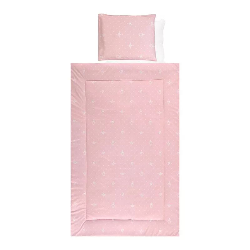 Set lenjerie pat 4 piese, bumbac ranforce, Little Bear Pink 3