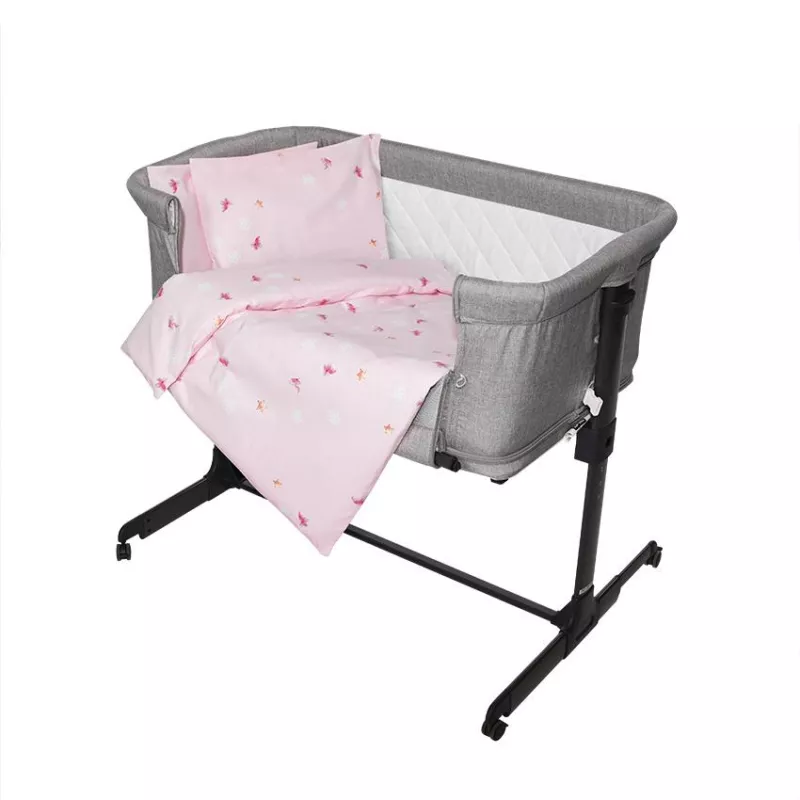 Set lenjerie pat 5 piese, bumbac ranforce, Eva, Butterflies Pink 1