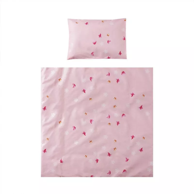 Set lenjerie pat 5 piese, bumbac ranforce, Eva, Butterflies Pink 2