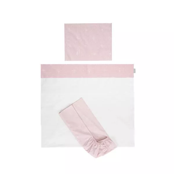 Set lenjerie pat 60 x 120 cm, Tiny Dream, 3 piese, bumbac ranforce, Pink 1