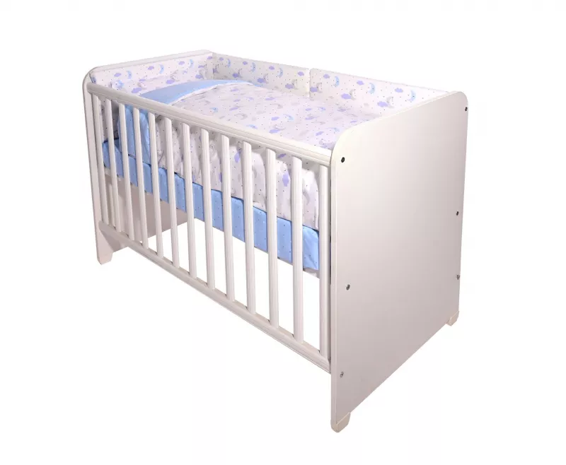 Set lenjerie pat 60/120,  Smile, bumbac ranforce, Moon & Stars Blue 1