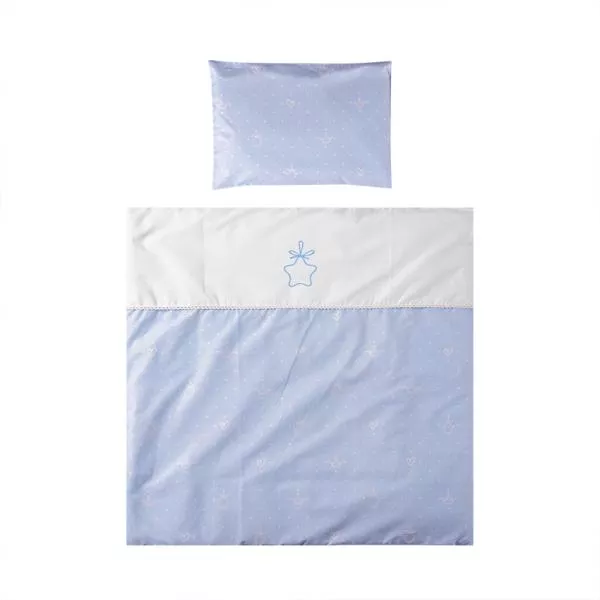 Set lenjerie pat 7 piese, bumbac ranforce, pentru pat balansoar First Dreams, Bear Blue 2