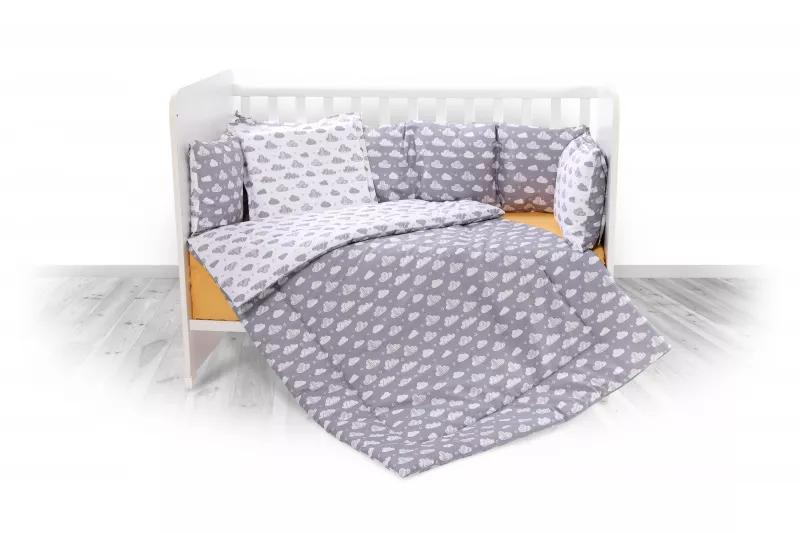 Set lenjerie pat 7 piese, Lily, bumbac ranforce, Clouds Grey 1