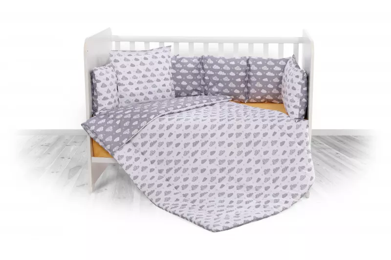 Set lenjerie pat 7 piese, Lily, bumbac ranforce, Clouds Grey 2