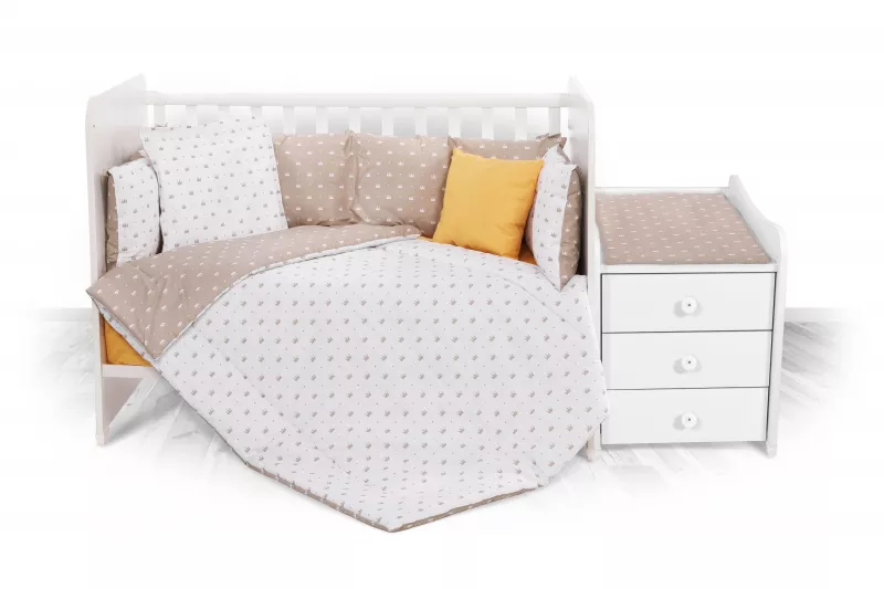 Set lenjerie pat 8 piese, bumbac ranforce, Trend, Crowns Latte 1