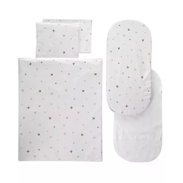 Set lenjerie pentru carucior, cu protectie impermeabila, 6 piese, Honey Bunny Beige 1