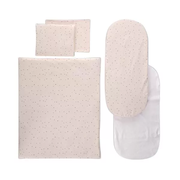 Set lenjerie pentru carucior, cu protectie impermeabila, 6 piese, Beige Sky 1