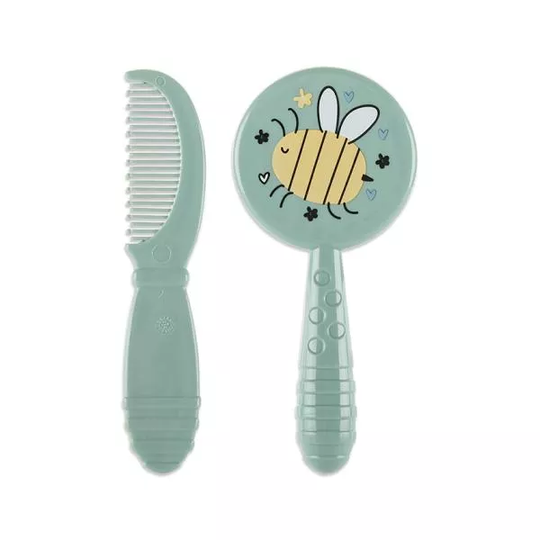 Set pieptan cu perie, 0 luni+, My Friend, Iceberg Green 1